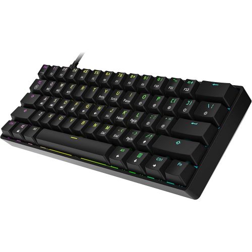  [아마존베스트]HK Gaming GK61 Mechanical Gaming Keyboard - 61 Keys, Multicolour RGB Illuminated LED Backlight, Wired, Programmable for PC/Mac Gamer