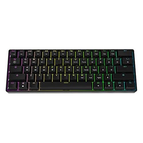  [아마존베스트]HK Gaming GK61 Mechanical Gaming Keyboard - 61 Keys, Multicolour RGB Illuminated LED Backlight, Wired, Programmable for PC/Mac Gamer