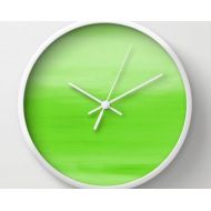 HLBhomedesigns Abstract Wall Clock Lime Green Abstract Print Modern Wall Decor Contemporary Home Decor Abstract Art