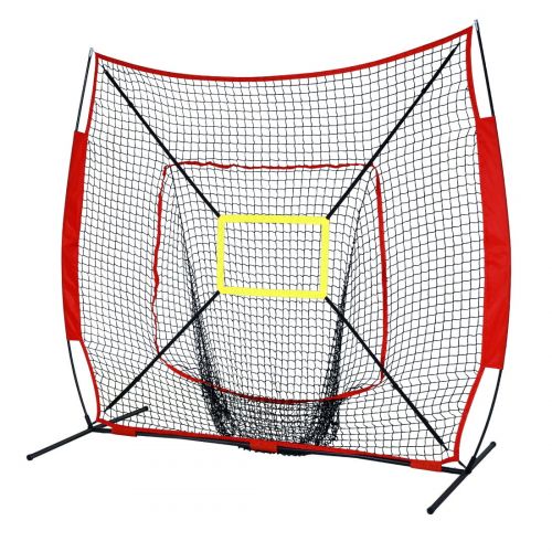  HLC 7x7’ Baseball&Softball Practice Net with Strike Zone Target Bow Frame and Carry Bag
