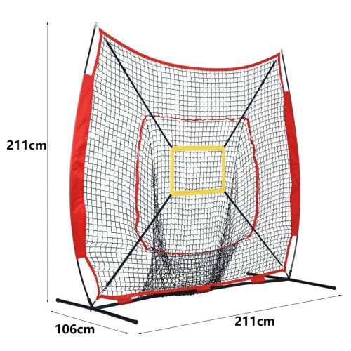  HLC 7x7’ Baseball&Softball Practice Net with Strike Zone Target Bow Frame and Carry Bag