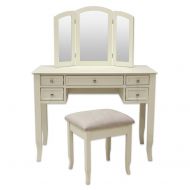 HLC Charlotte 2-Piece Vanity Set with Power Strip and USB in Ivory