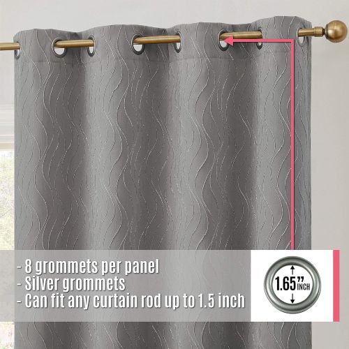  HLC.ME Camden 100% Blackout Thermal Window Curtain Grommet Panels - Energy Efficient, Complete Darkness, Noise Reducing - for Living Rooms & Bedrooms - Set of 2 (50 W x 96 L, Taupe