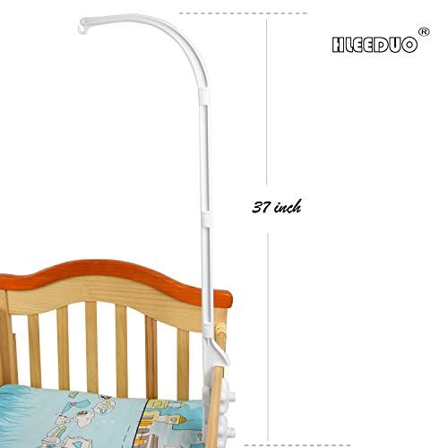  HLEEDUO DIY 37 inch Baby Crib Mobile Bed Bell Holder Music Box Holder Arm Bracket Baby Bed Stent Set Nut Screw