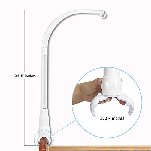  HLEEDUO DIY 23 inch Baby Crib Mobile Bed Bell Holder Arm Bracket, The Claw Part can be Adjusted Width