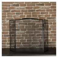 HLR Fireplace Screen Fireplace Spark Protection 3 Panel Fireplace Screen Decorative Mesh, Foldable Wrought Iron Spark Guard Fence Baby Safe Proof, for Wood Burner/Gas/Stove Fire