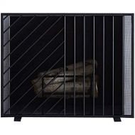 HLR Fireplace Screen Fireplace Screen Black Flat with Spark Mesh, Baby Safe Fire Guard Screens for Open Gas Fires/Wood Burner/Stoves