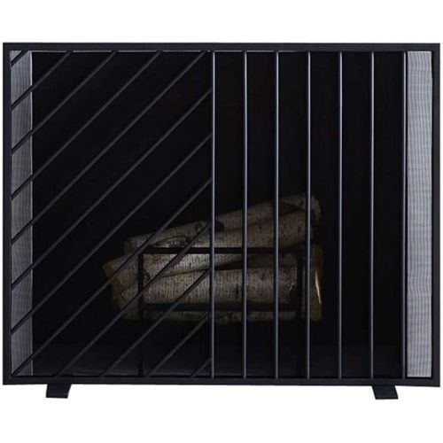  HLR Fireplace Screen Fireplace Screen Black Flat with Spark Mesh, Baby Safe Fire Guard Screens for Open Gas Fires/Wood Burner/Stoves