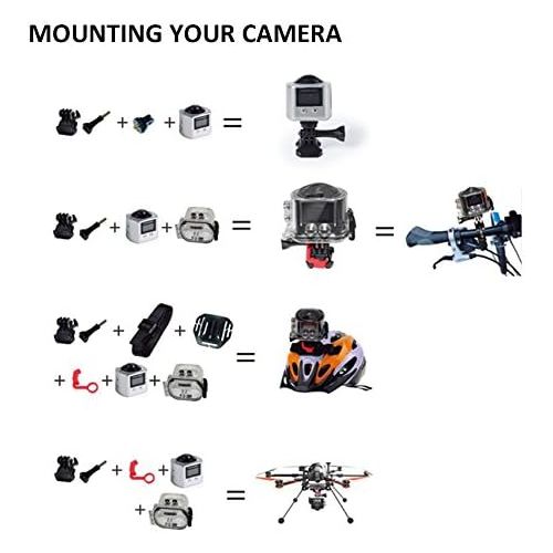  HLS 360° Panoramic 16MP VR Camera 1440P30fps Ultra HD DV Camcorder, WIFI Control by APP with 30M Waterproof Depth