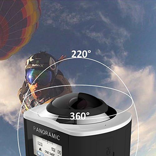  HLS 360° Panoramic 16MP VR Camera 1440P30fps Ultra HD DV Camcorder, WIFI Control by APP with 30M Waterproof Depth