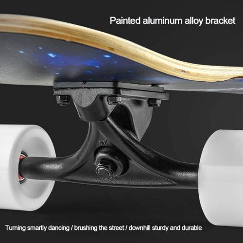  HLYT-Barstools Skateboard 46 Inch Beginners Longboard 8 Layers Northeast Maple Decks ABEC-11 Complete Double-Warped Skate Board for Extreme Sports and Outdoors