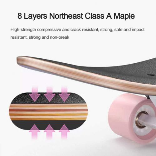  HLYT-Barstools Freestyle Drop Through Skateboards 8 Layer Maple Deck Beginner Complete Brush Street Board Longboard for Cruising, Carving and Downhill (Load 440 lb)