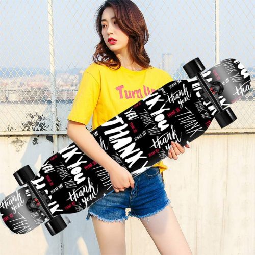  HLYT-Barstools Skateboard 42 Inch Drop Through Freestyle Long Board Double Kick Trick Board 8 Layers Maple Deck Concave Cruiser Brush Street Board for Beginners Kids Boys Girls Adu