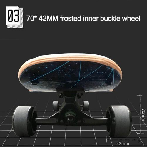  HLYT-Barstools Longboards Double Kick Trick Skateboard Concave Brush Street Board Deck 8 Layers Wood Maple for Teens Beginners Girls Boys Kids Adults