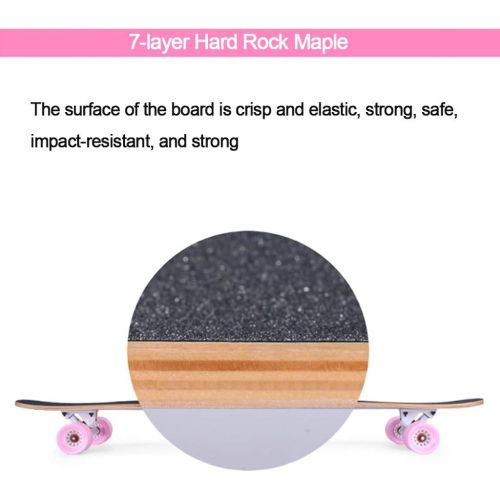  HLYT-Barstools Skateboard 43 Inch Complete Skateboards- Beginners Professional Dancing Longboards Double Rocker for Cruising, Carving, Free-Style, Downhill and Dancing