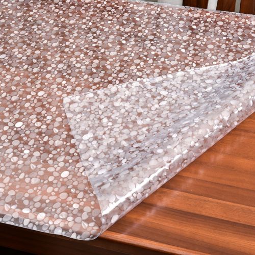  HM&DX PVC Table protector Waterproof Wipeable Heat resistant Dots pattern 1.5mm thick Multi-size Plastic Tablecloth Table cover mat For dining kitchen-Dots 90x180cm(35x71inch)