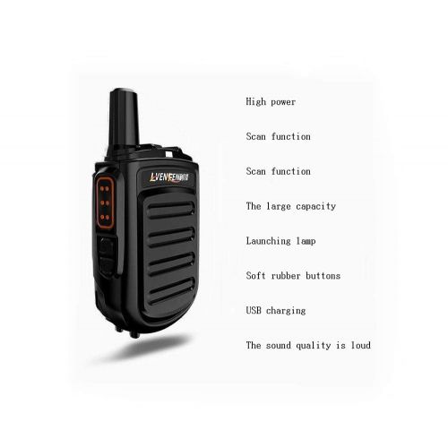  HM2 Dual Band Mini Walkie Talkie, Handheld Cb Two Way Radio UHF Radio Scanner, 9 Km Long Range Walkie Talkie - Black+Silver(1Pcs)