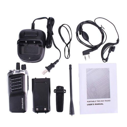  HM2 Dual Band Mini Walkie Talkie, Handheld Cb Two Way Radio UHF Radio Scanner, 9 Km Long Range Walkie Talkie - Black+Silver(1Pcs)