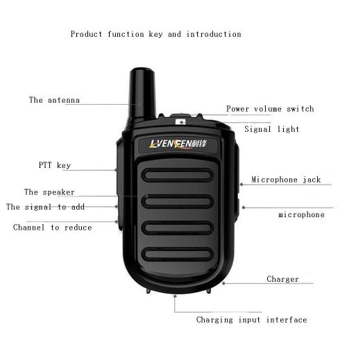  HM2 Dual Band Mini Walkie Talkie, Handheld Cb Two Way Radio UHF Radio Scanner, 9 Km Long Range Walkie Talkie - Black+Silver(1Pcs)