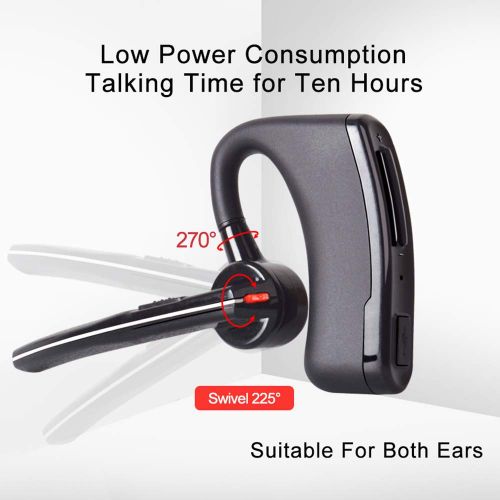  HM2 Wireless Walkie Talkie Bluetooth Ptt Headset, Ear Hanging in Ear Walkie Talkie, for Microphone Headset Adapter - Black