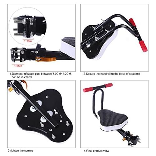  [아마존베스트]HMANE Child Seat for Bike Front Mount Quick Dismounting Safety Seat for Bicycle Electrombile with Guardrail Armrest and Pedal