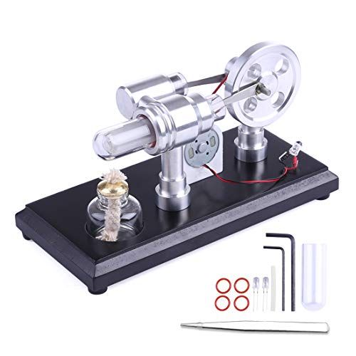  HMANE DIY Micro Double-Cylinder Stirling Engine Kit External Combustion Engine Education Toy