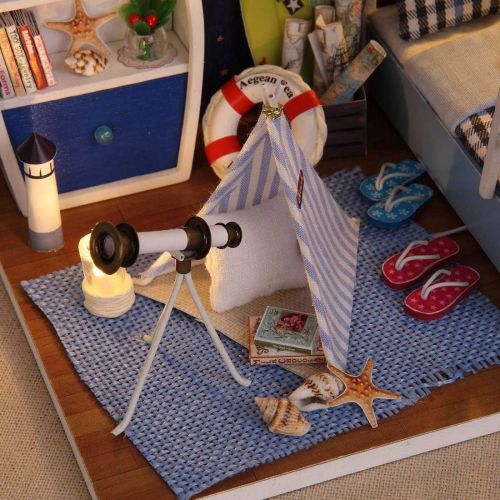  HMANE Dollhouse Miniature 3D Assembly DIY Kit Boys and Girls Room Creative House Kit with LED Best Gifts for Women and Girls - (BoysRoom)