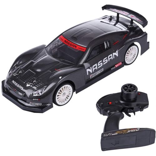  HMANE 1/14 2.4G 4WD RC Racing Car Remote Control 20KM/H High-Speed Vehicle RC Drift Car Toy - (Carbon Fiber Black)