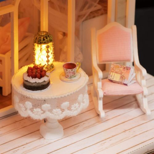  HMANE DIY Dollhouse Kit Miniature Furniture 3D Assembly Creative House with Light Best Birthday Gift for Women and Girls - Sunlight Greenhouse