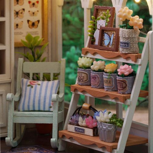  HMANE DIY Dollhouse Kit Miniature Furniture 3D Assembly Creative House with Light Best Birthday Gift for Women and Girls - Sunlight Greenhouse