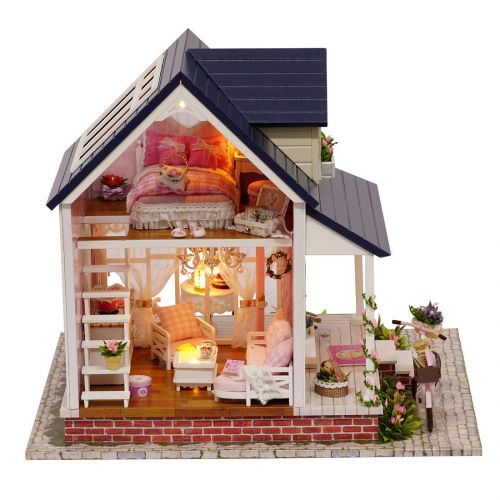  HMANE DIY Dollhouse Kit Miniature Furniture 3D Assembly Creative House with Light Best Birthday Gift for Women and Girls - Sunlight Greenhouse