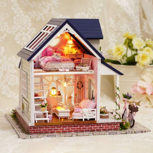  HMANE DIY Dollhouse Kit Miniature Furniture 3D Assembly Creative House with Light Best Birthday Gift for Women and Girls - Sunlight Greenhouse