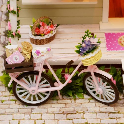  HMANE DIY Dollhouse Kit Miniature Furniture 3D Assembly Creative Family House with Light and Music - Wooden Cabin Meteor Garden Theme