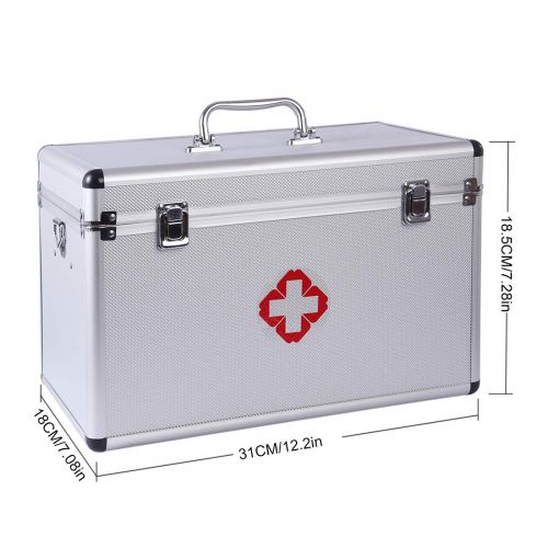 HMANE First Aid Box Multi-Grid Partition Emergency Medicine Case Household Multi-Purpose...