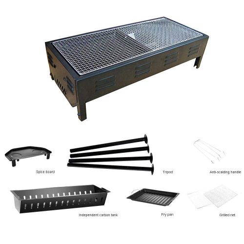  HMJY Outdoor BBQ Stand, Camping Stove Grill, 5 People Charcoal Smokeless Grill, Wild Barbecue Appliances Full Set