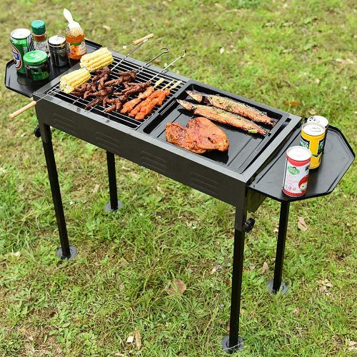  HMJY Outdoor BBQ Stand, Camping Stove Grill, 5 People Charcoal Smokeless Grill, Wild Barbecue Appliances Full Set