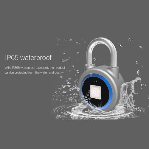  HMJY Smart Fingerprint Padlock, Portable Bluetooth Electronic Lock, Warehouse/Anti-Theft Door Lock/Dormitory Cabinet/Gym Cabinet Padlock