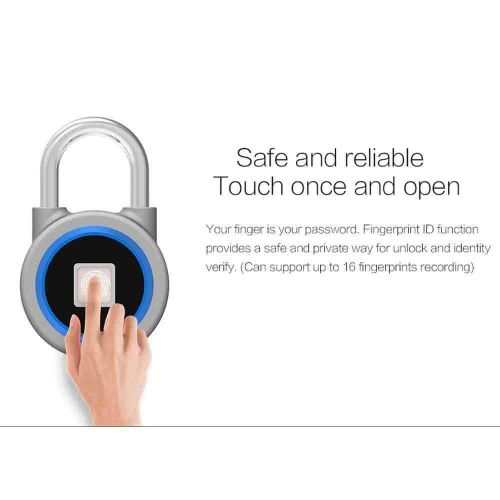  HMJY Smart Fingerprint Padlock, Portable Bluetooth Electronic Lock, Warehouse/Anti-Theft Door Lock/Dormitory Cabinet/Gym Cabinet Padlock