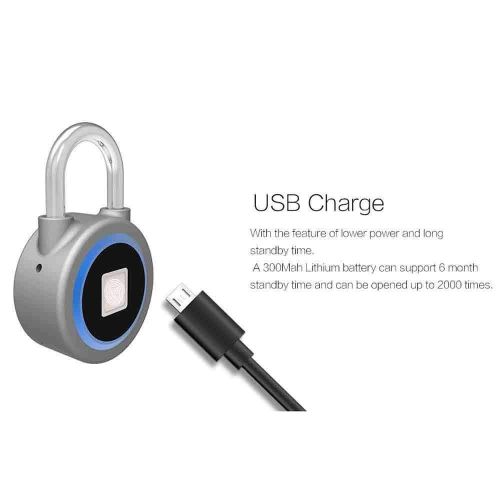  HMJY Smart Fingerprint Padlock, Portable Bluetooth Electronic Lock, Warehouse/Anti-Theft Door Lock/Dormitory Cabinet/Gym Cabinet Padlock