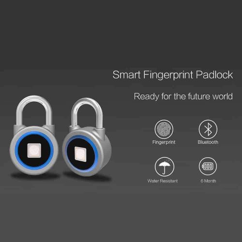  HMJY Smart Fingerprint Padlock, Portable Bluetooth Electronic Lock, Warehouse/Anti-Theft Door Lock/Dormitory Cabinet/Gym Cabinet Padlock