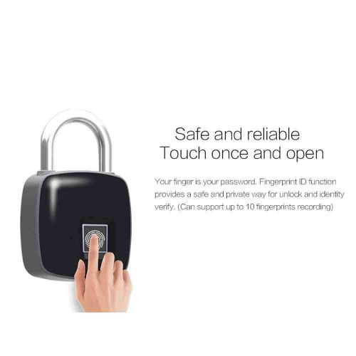  HMJY Smart Fingerprint Padlock, Portable Anti-Theft Door Lock, Dormitory Cabinet Lock, Travel Lock