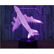 HNFSLIUHAO Hnfsliuhao Night Lights Remote Control Air Plane 3D Light Led Table Lamp Illusion Night Light 7 Colors Changing Mood Lamp 3Aa Battery Powered USB Lamp