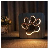 HNFSLIUHAO Hnfsliuhao Night Lights Creative 3D Led Wooden Lights Cute Dog Night Lamp Warm Mood Lamp...