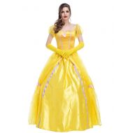 HNGHOU Womens Belle Princess Dresses Halloween Adult Costume Cosplay Princess Costume