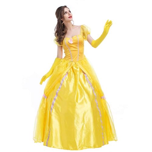  HNGHOU Womens Belle Princess Dresses Halloween Adult Costume Cosplay Princess Costume