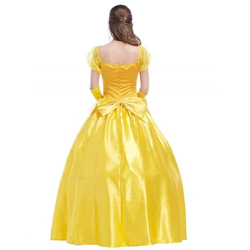  HNGHOU Womens Belle Princess Dresses Halloween Adult Costume Cosplay Princess Costume