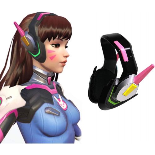  HNNS OW D.Va Headset Hana Song Cosplay Costume Accessories Analog Gaming Props Pink