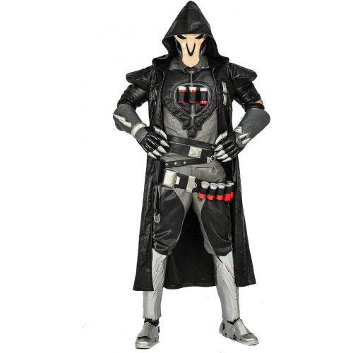  HNNS Halloween Reaper Robe OW Deluxe Cosplay Costume Jacket Coat Gabriel Reyes Game Anime Apparel Spine