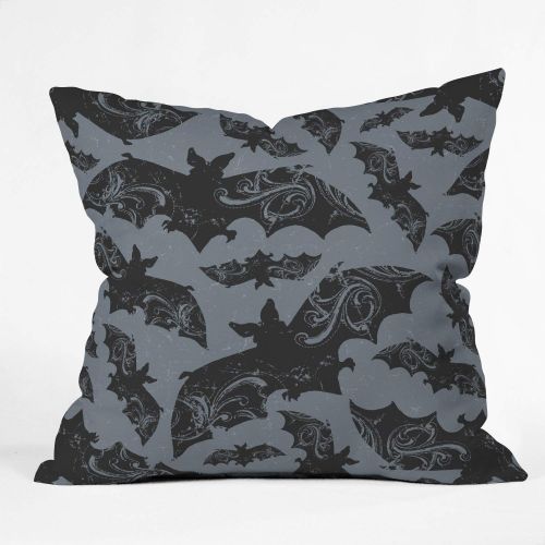  HNU 5 Piece King Animal Print Boys Bedding, All Season Black Marble Blue Duvet Cover, Modern Contemporary Novelty Pattern Design Dark Grey Bedding, Gorgeous Abstract Bats Night Kid