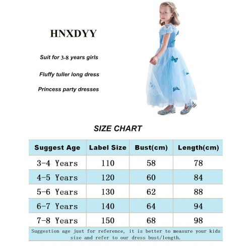  HNXDYY Princess Cinderella Dress Girls Party Carnival Fancy Costume